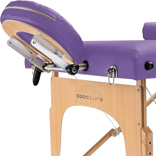 Miniatura 4 de Saloniture Mesa de masaje portátil profesional con respaldo - Lavanda