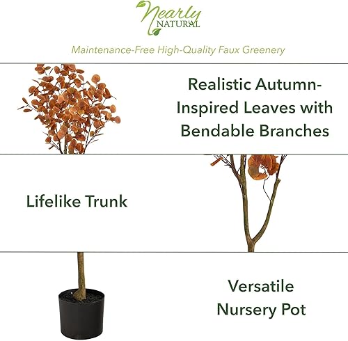 Miniatura 2 de Nearly Natural Árbol artificial de eucalipto otoñal de 4 pies