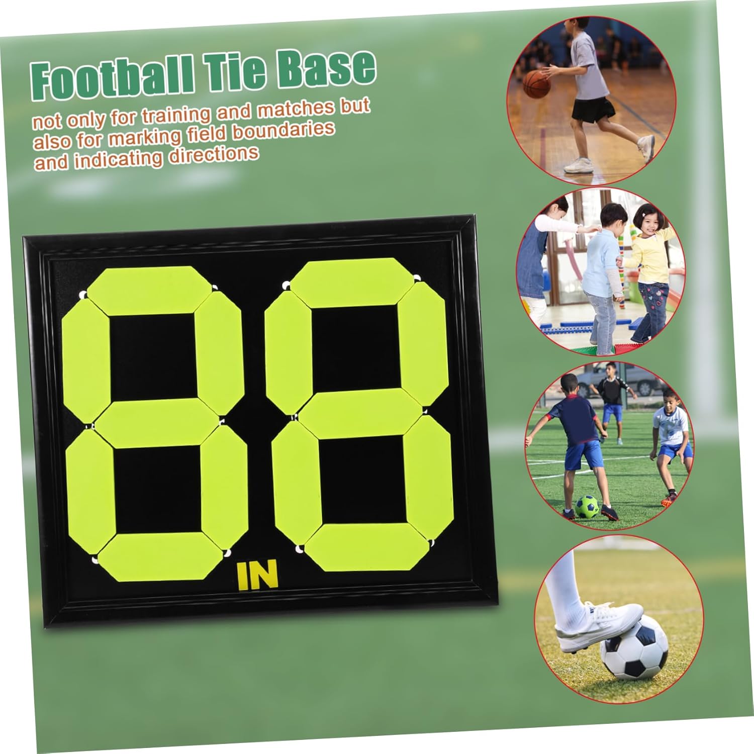 BESPORTBLE Football Replacement Card Foosball Table Replacement Parts Football Referee Yard Marker Soccer Referee Kit Football Down Marker Football Training Counter Football Things Black