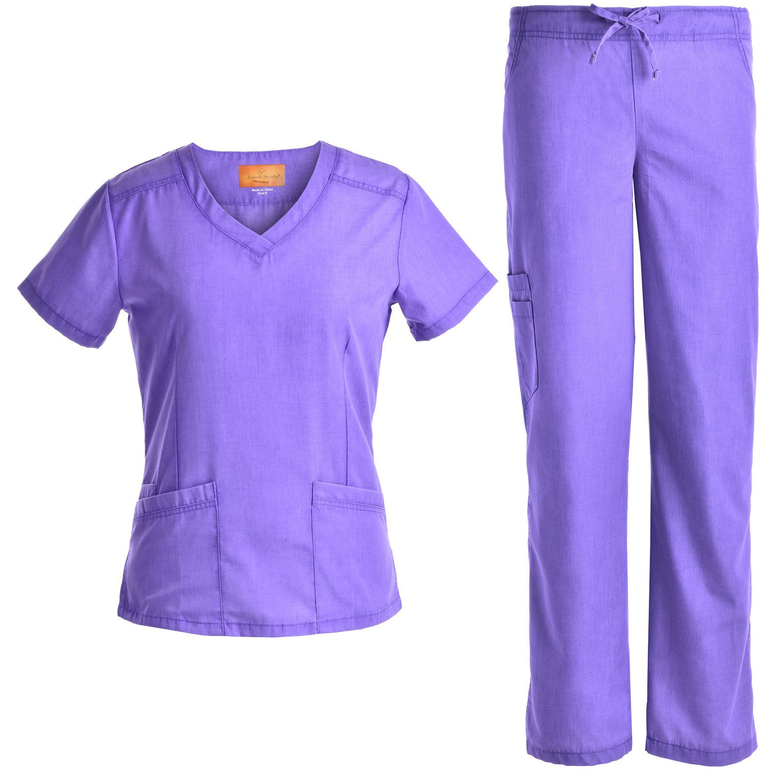 Nursing Scrubs Set Slim Uniforms - V Neck Women Slim Scrubs Jeanish wash JS1602N
