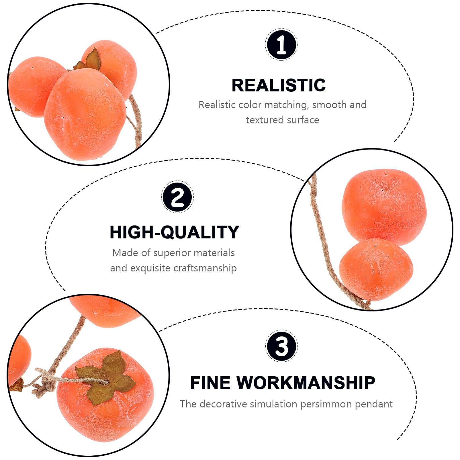 HOMSFOU 1 Pcs Simulation Persimmon Fake Persimmon Pendant Artificial Fruits for Decoration Faux Persimmon Artificiales para Outdoor Garland Desktop Decor Household Decor