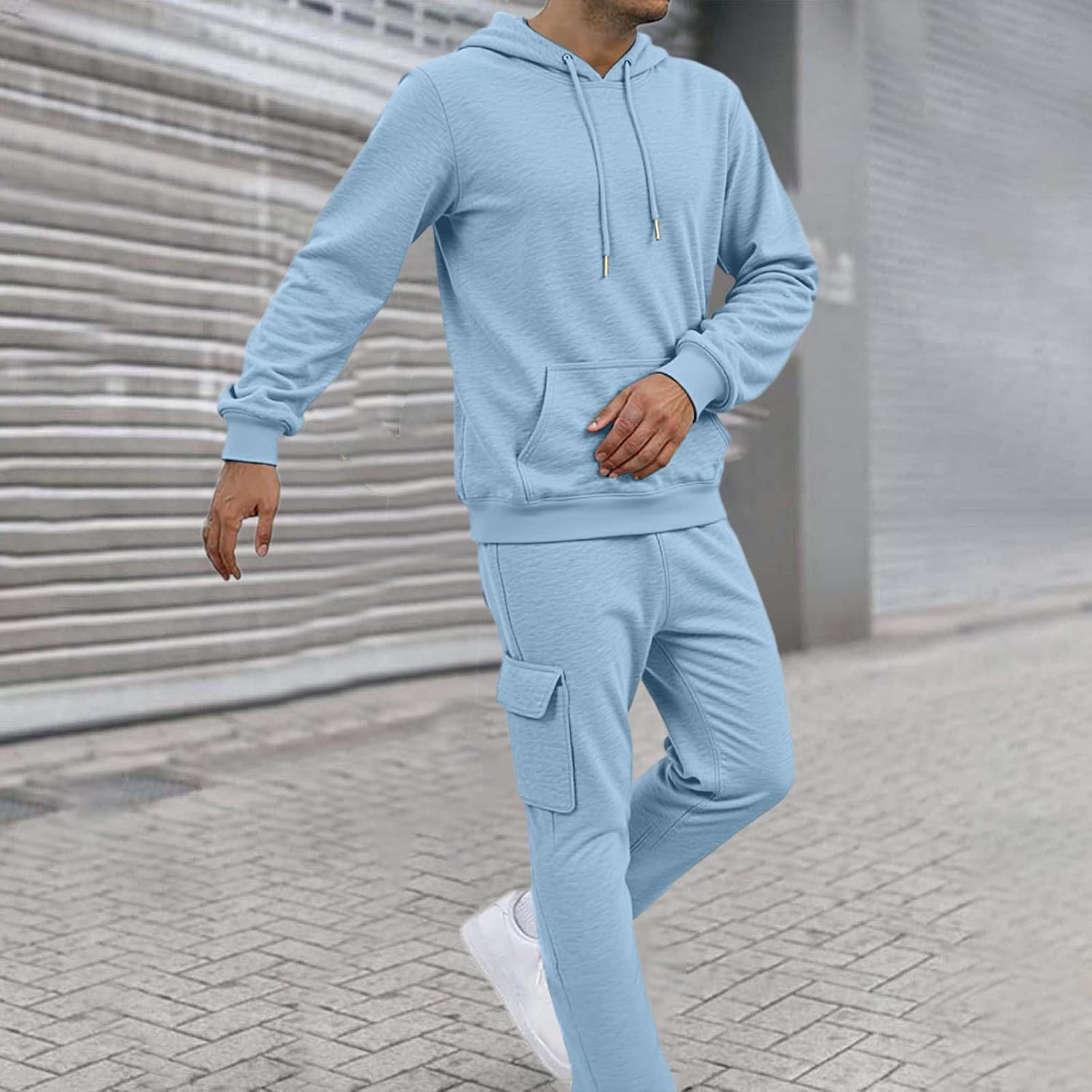 Men Track Suits 2 Piece Set Men's Sweatshirt Mens Solid Color Casual Sweatsuits Sports Suit Sweatpants
