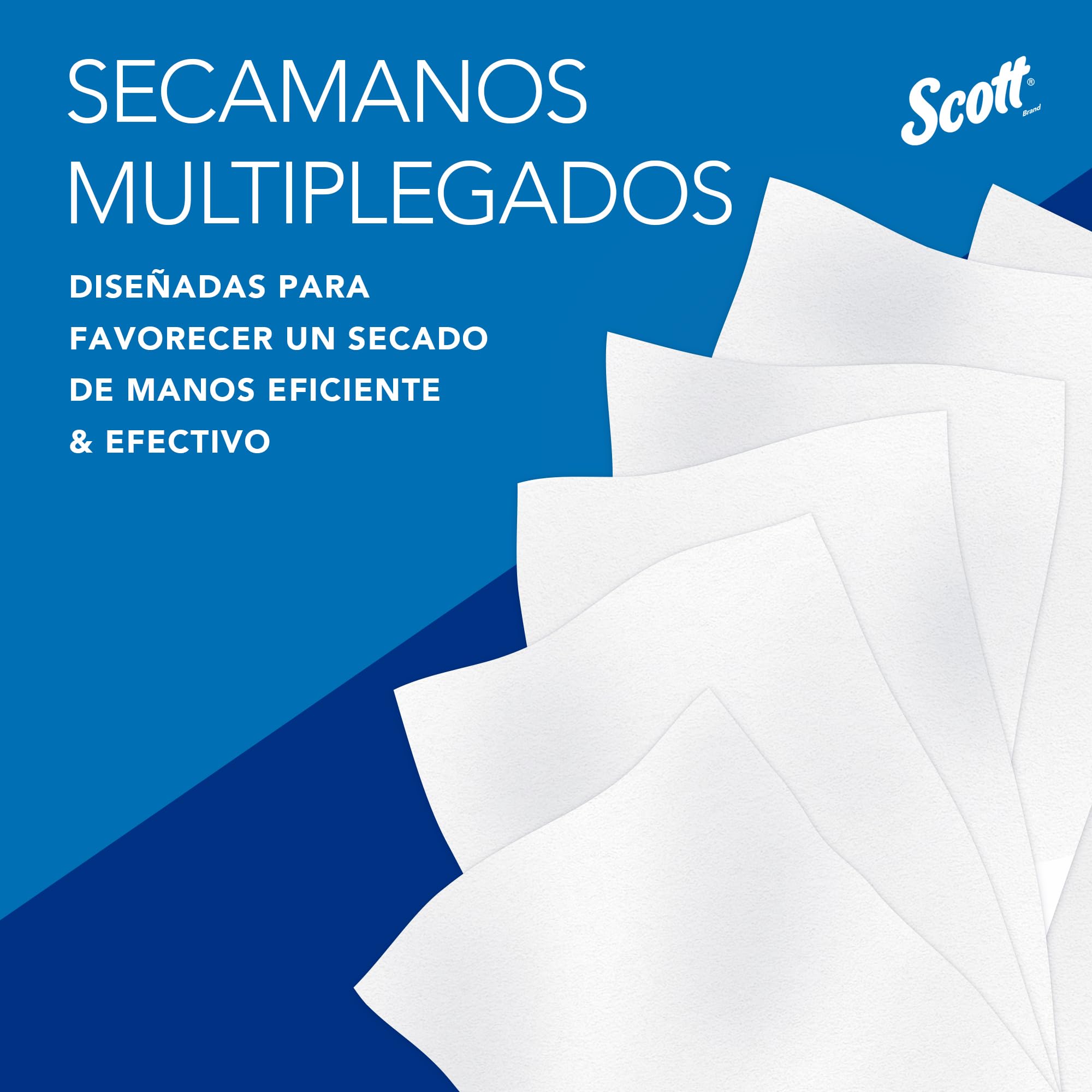 Scott Slimfold Toallas de Mano Intercaladas 5856, 12 Paquetes de 147 Hojas de Papel Compactas, Tecnología Absorbente Airflex