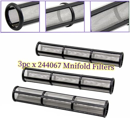 Miniatura 2 de Paquete de 3 filtros de colector vertical largo 244-067 244067 para pulverizador de pintura sin aire Graco Gmax II 60 Mesh
