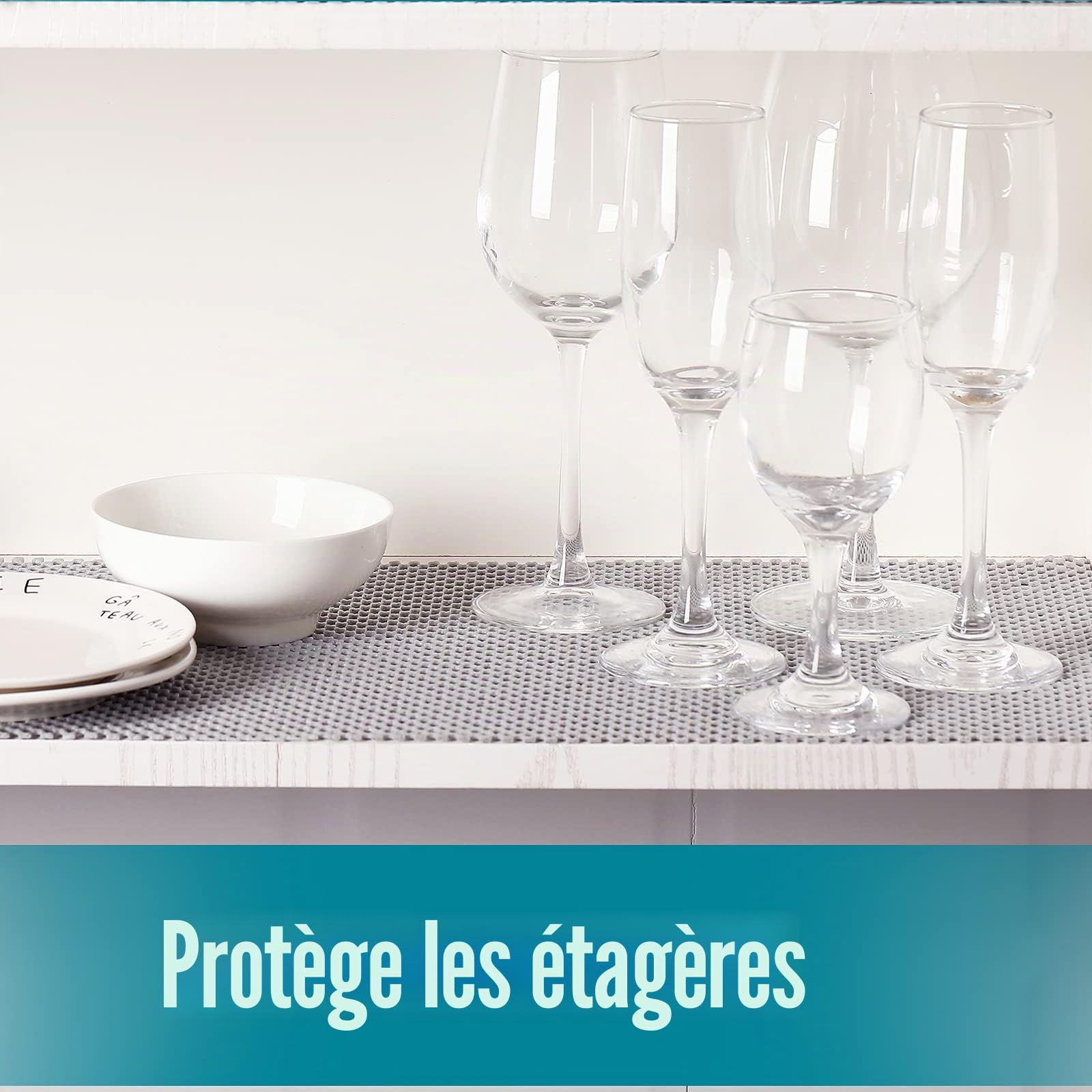 Revêtement d'étagère et de tiroir, non adhésif, antidérapant et durable, taille complète, 45 cm x 6 m pour tiroirs, étagères, armoires, rangement, cuisine, bureaux, ustensiles de cuisine, vaisselle