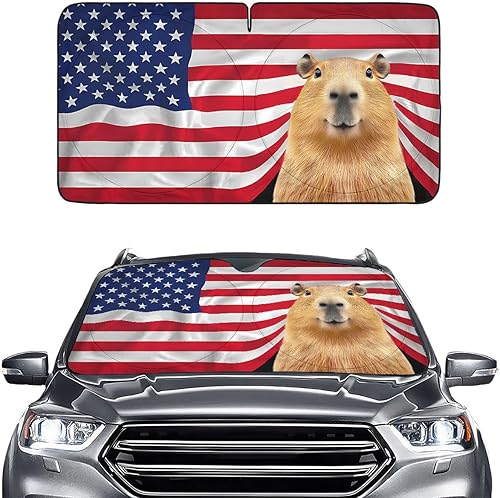 Miniatura 53 de GENANY Divertido parasol para parabrisas para sedán, SUV, camión (55 x 29 pulgadas), parasol de automóvil, bloquea los rayos UV, accesorios