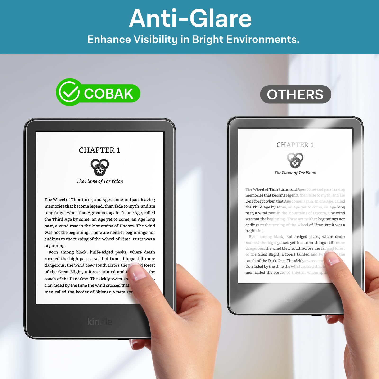 CoBak 3 sztuki, nieoślepiająca, matowa ochrona ekranu do 6-calowego Kindle 11. generacji 2024 i 2022, Kobo Nia, PocketBook – folia PET o wysokiej przejrzystości, nietemperowana