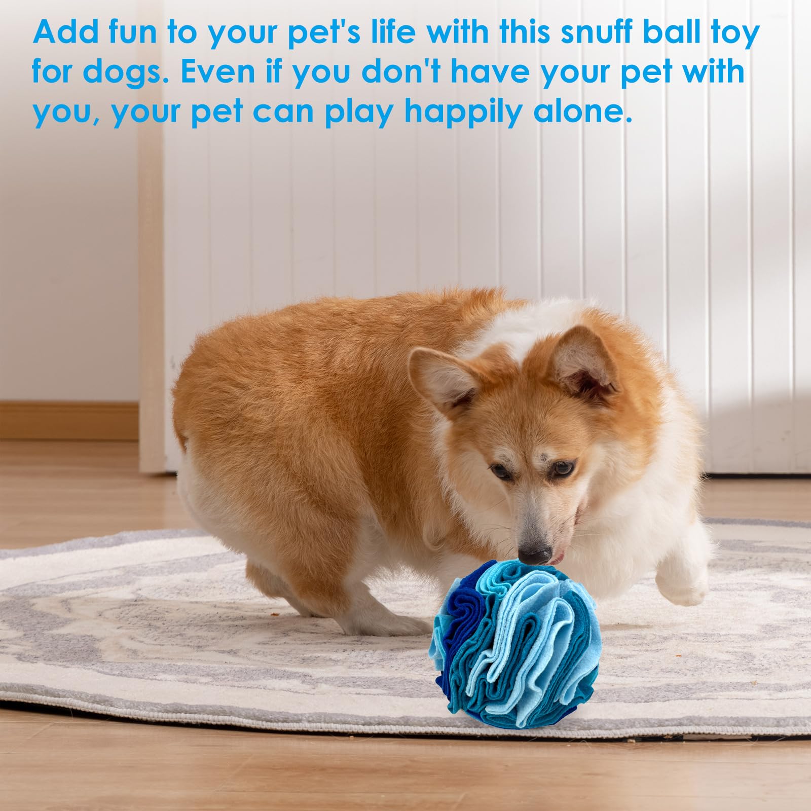 Snuffle Ball for Dogs Foraging, Dog Treat Ball Snuffle Interactive Treat Toys, 15cm Educational Foraging Toy Slow Feeder Pet Snuffle Ball Pet Snuffle Ball Toy for Small Medium Large Dog (Ocean Blue) - Image 3