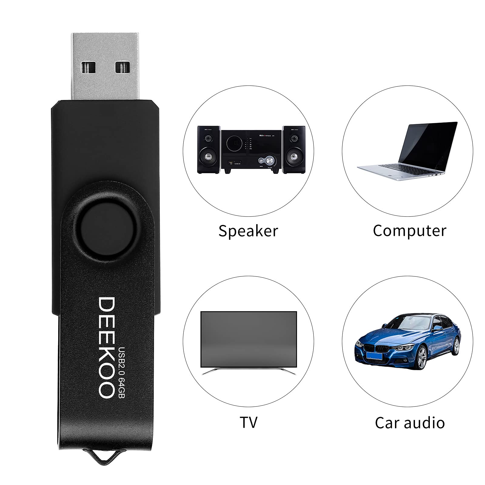 Unidad flash 64GB Pulgar Drives Memory Sticks Jump Drive 3Pack 64GB USB 2.0 Flash Drives Colores mezclados: Negro Rojo Verde
