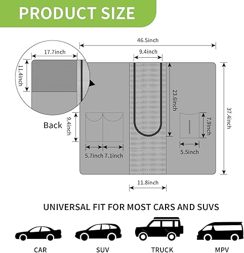 Miniatura 7 de Barrera de red para automóvil para SUV, barrera para mascotas con cuerda ajustable y bolsa de almacenamiento, barrera de valla para perros para