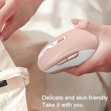 Wireless Mouse, Dual Mode Computer Mouse, 2.4G Optical Mouse with USB Receiver, Rechargeable Bluetooth Mouse, DPI Adjustable,3 Device Connection, Cordless Mice for Laptop, PC, Computer