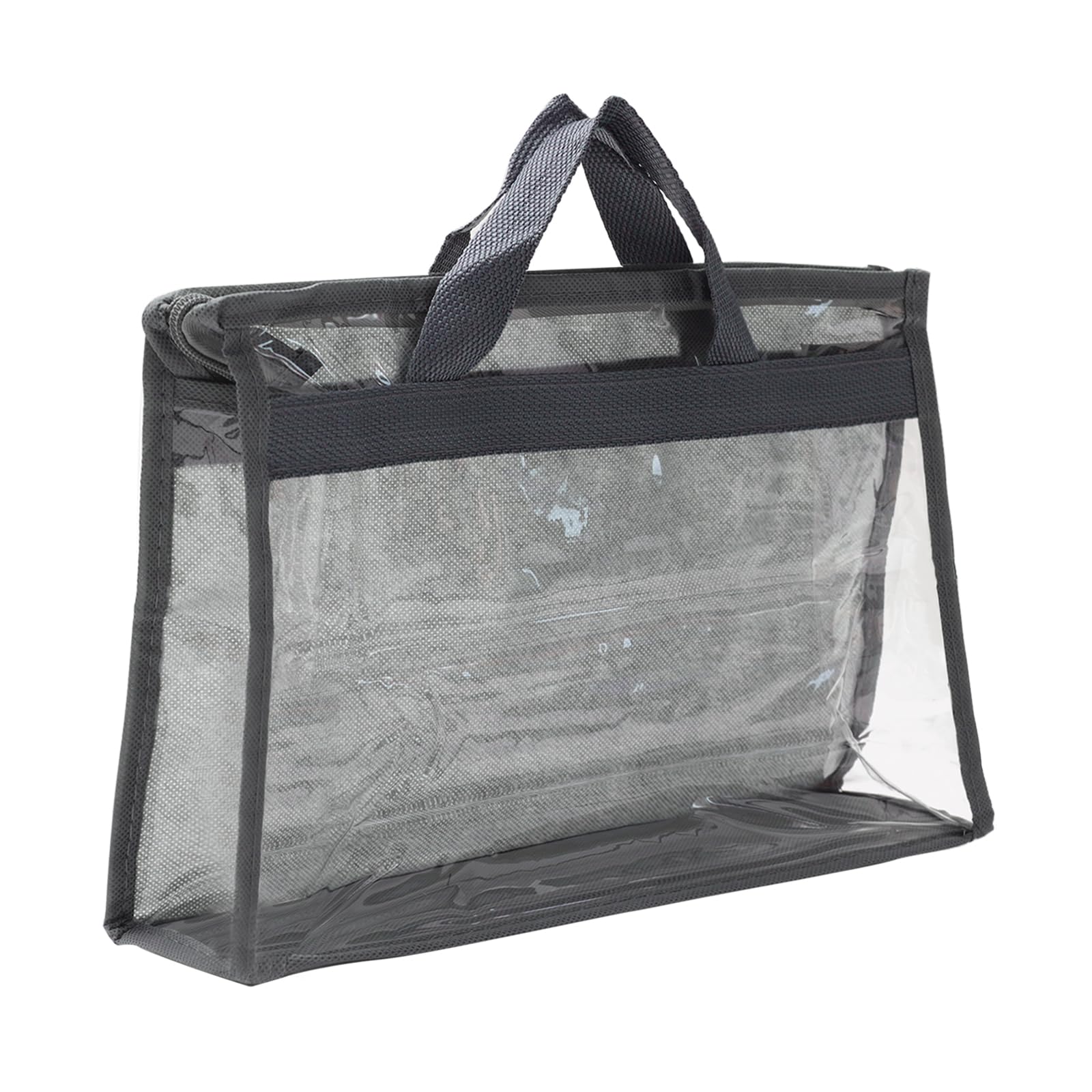 PATIKIL Handbag Dust Bags, Clear Purse Storage Organizer S Size PVC Dustproof Handbag Cover Transparent Purse Protector, Gray