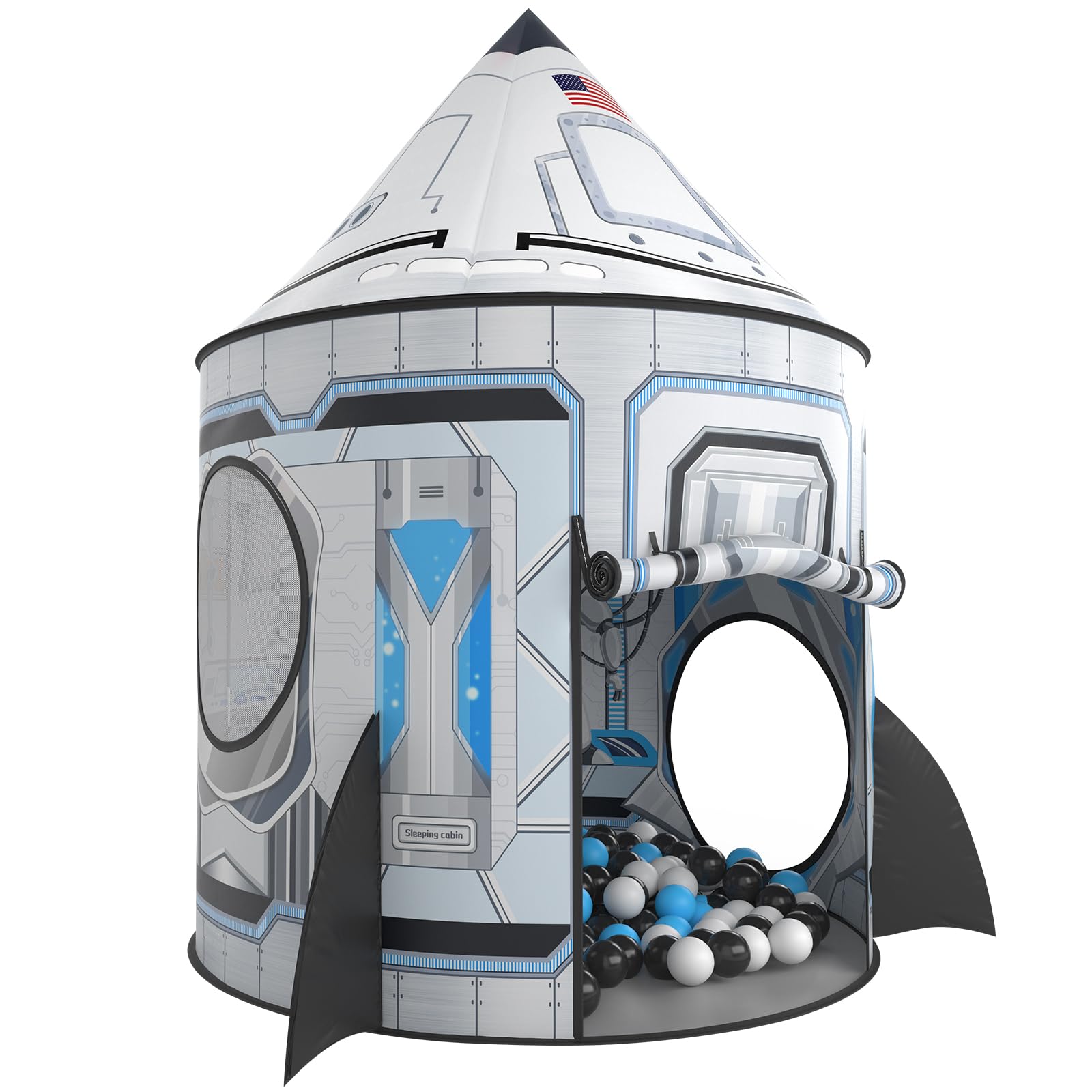 Wilwolfer Tienda de campaña para Jugar a los Cohetes, Fuerte Astronauta desplegable para niños, casa de Juegos Espacial de Interior y Exterior, Regalo de Aventura Espacial para niños de 3 a 8 años.