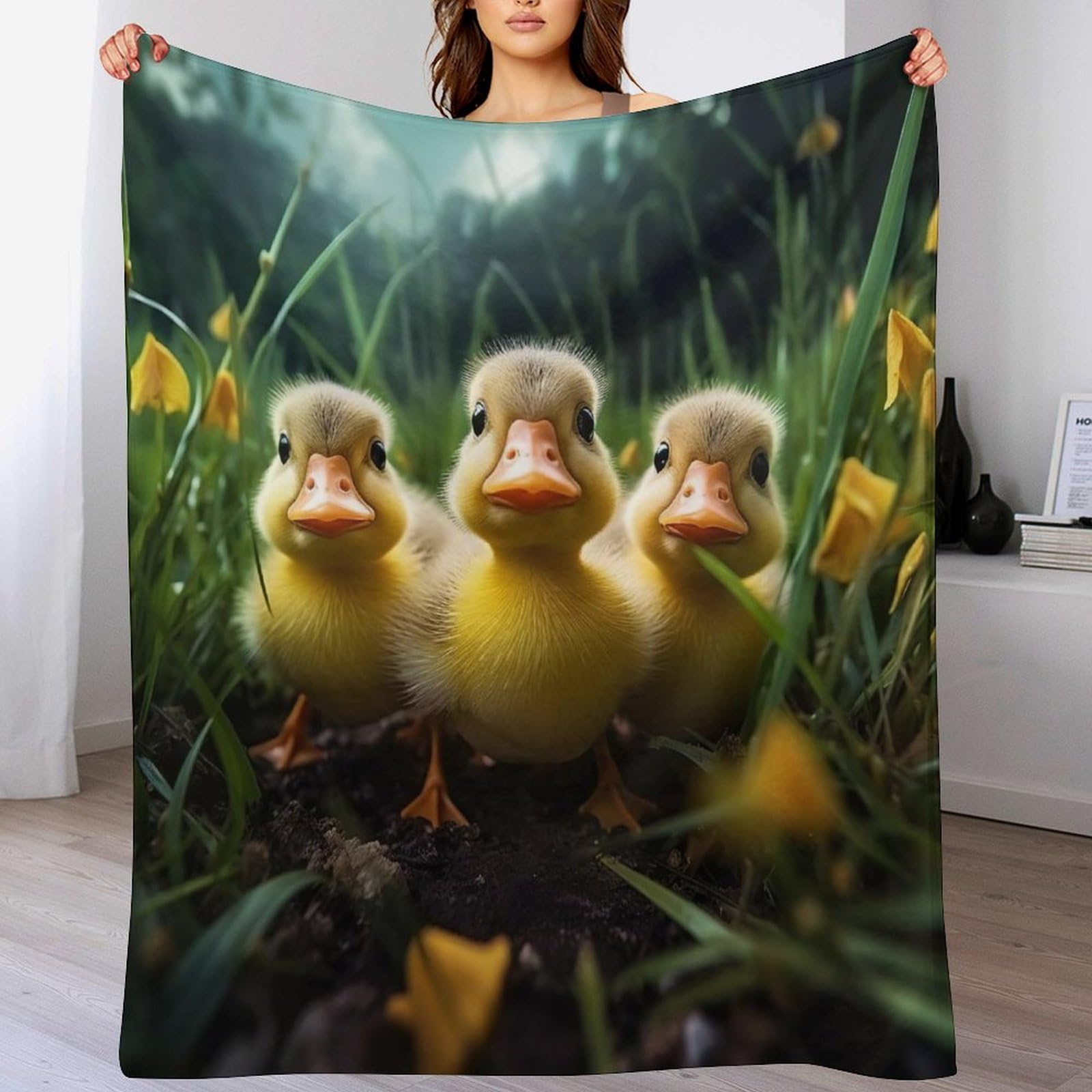 Couverture polaire canard en flannel épaisse de 130x150cm pour lit et canapé