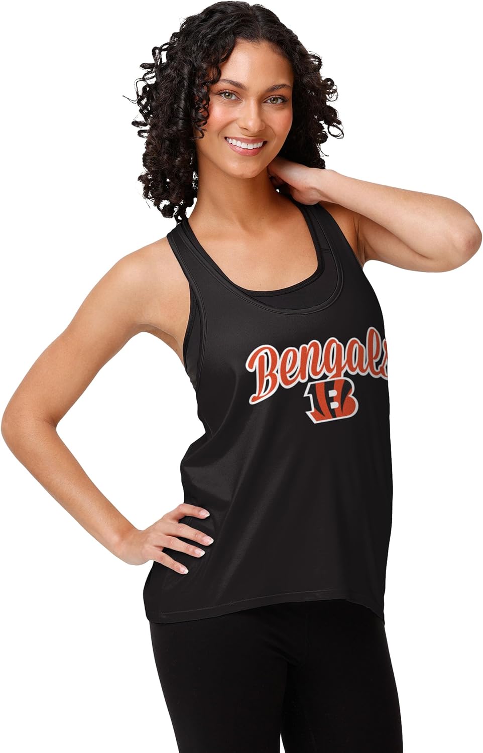 FOCO NFL Womens NFL Ladies Fashion Wordmark Team Stripe Sleeveless Tank Top Shirt