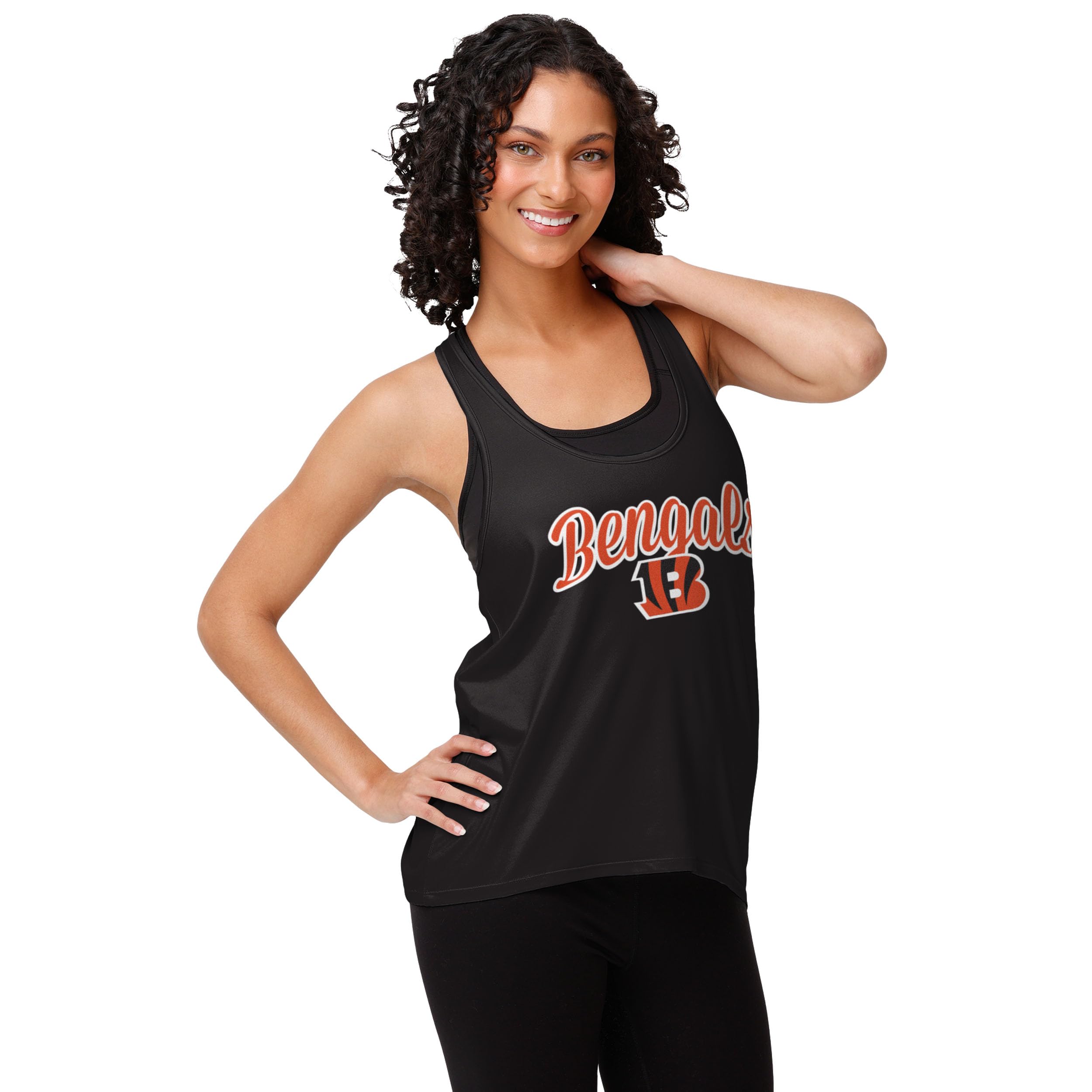 FOCO NFL Womens NFL Ladies Fashion Wordmark Team Stripe Sleeveless Tank Top Shirt