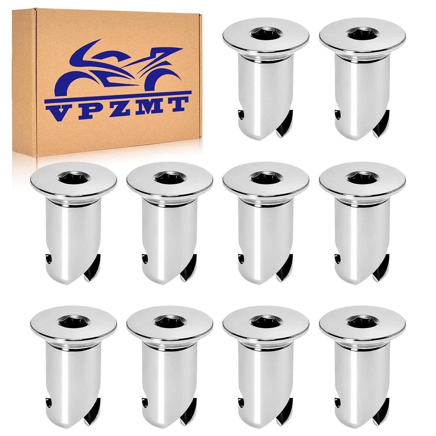 .500 Grip 7/16" Aluminum Dzus Button Flush Allen Head Quarter Turn Fasteners (20-Pack) (Chrome)