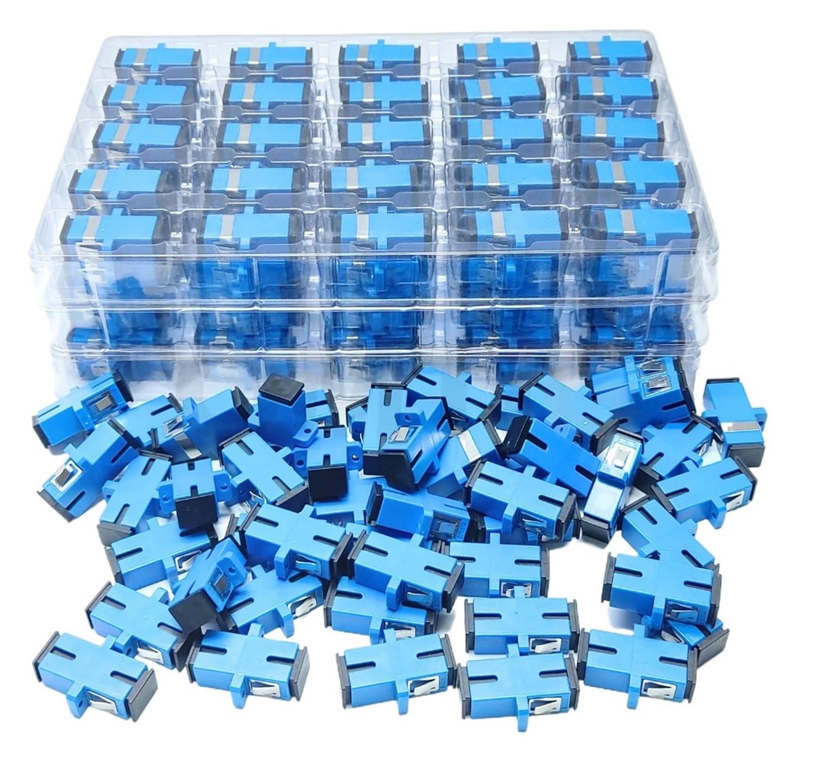 Connecteur 50-500PCS Coupleur de fibre optique monomode en plastique à vendre(100pcs)