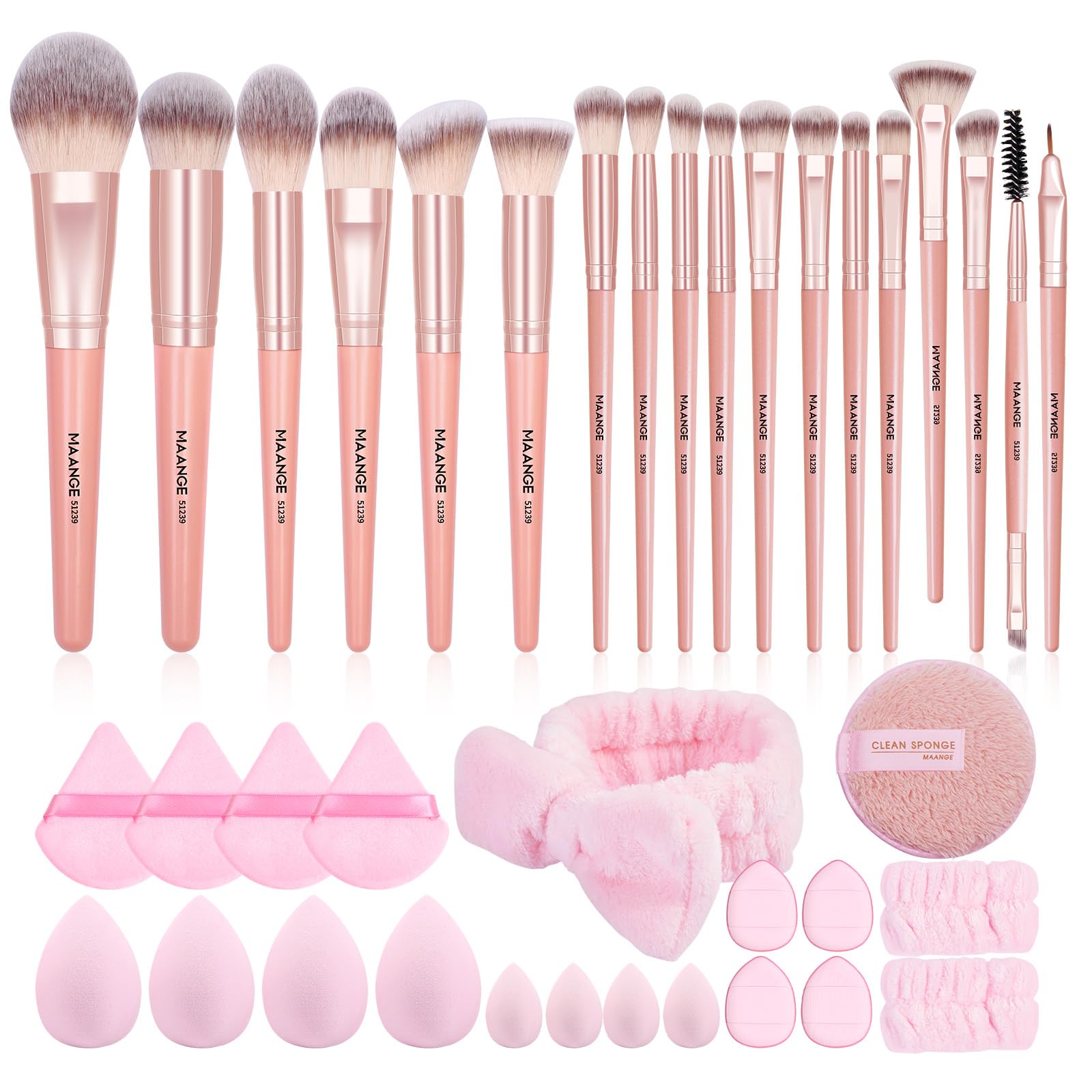 MAANGE Make up Brushes 38 Pcs Makeup Kit, Premium Synthetic Foundation Powder Blending Face & Eyes Makeup Brush Set