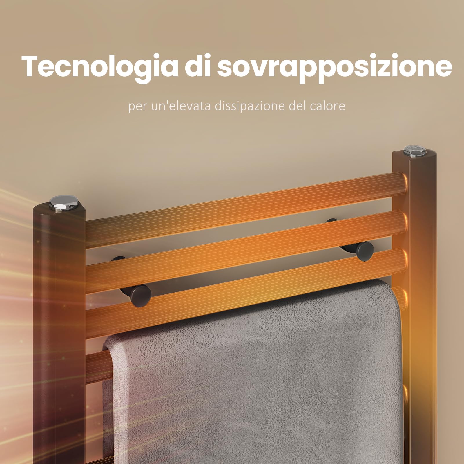 EMKE Scaldasalviette per Bagno 1600x400 mm, Antracite, 547W | Scaldasalviette a Collegamento Centrale, Radiatore per Bagno, Riscaldamento per Asciugamani, Installazione facile