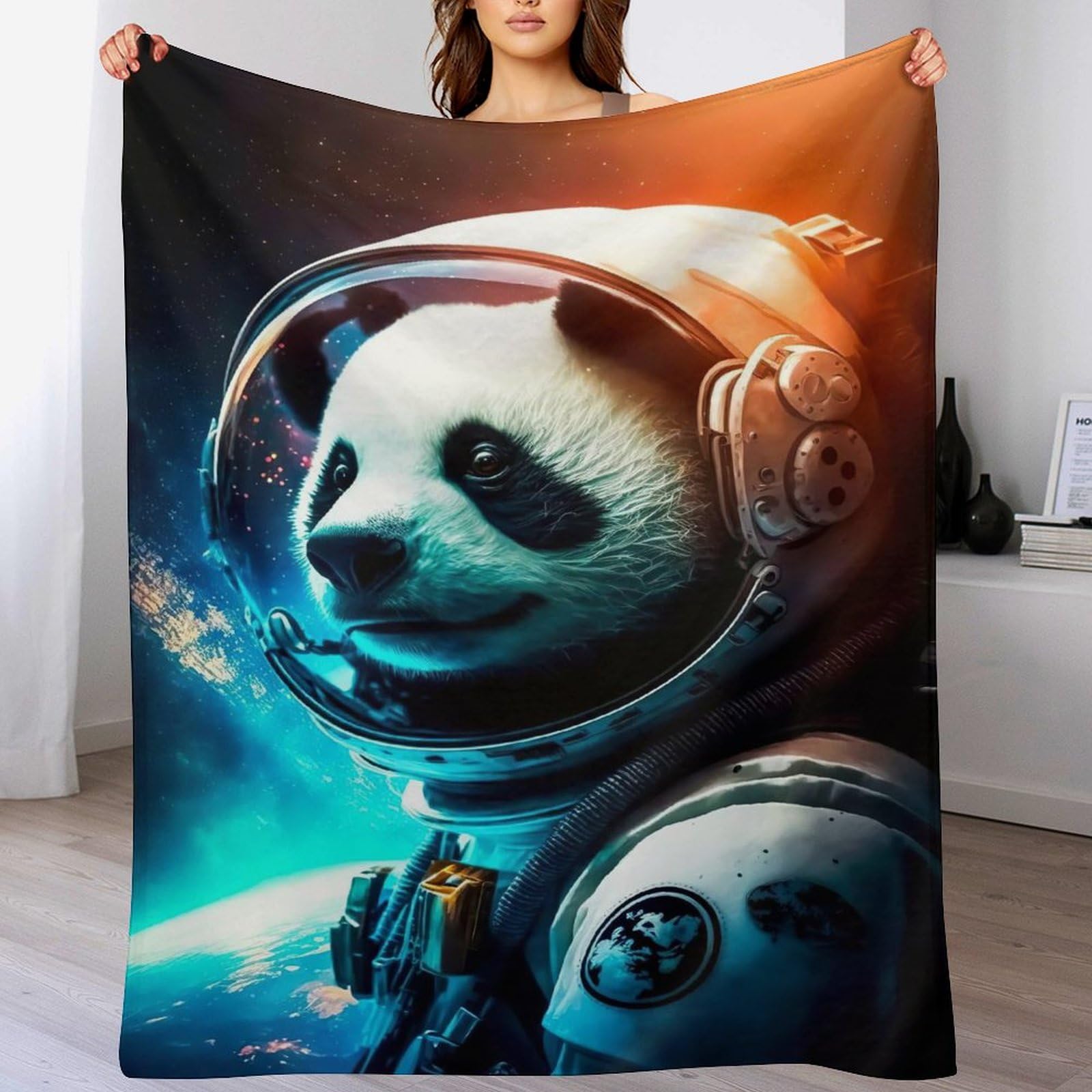 Couverture flannel chaude et lavable en machine plaid panda lit et canapé