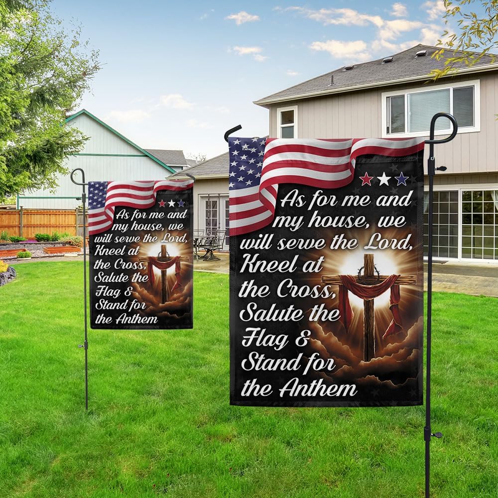 FLAGWIX American Flag-Jesus Cross American Flag As For Me And My House We Will Serve The Lord Flag MLN2495F, Garden Flag (11.5"" x 17.5"")-USA Flags Premium Polyester-Decorative Indoor Outdoor Flag - Image 5
