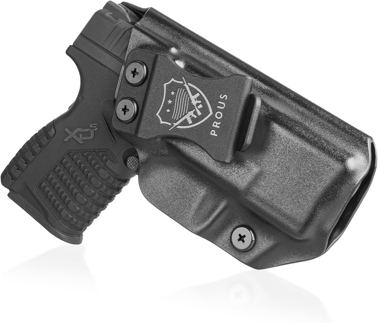 PROUS IWB Kydex Holster - Fits S&W Bodyguard 2.0/ SD9 VE & SD40 VE/M&P Shield Plus, Sig P238/ P938, Springfield XD-S 3.3 & XD-S MOD.2 OSP 3.3, G48, LCP II/2, Adjustable Cant & Retention, Right