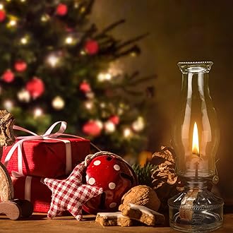 Tuanse 2 Pcs Oil Lamps for Indoor Use Vintage Hurricane Emergency Glass Oil Lamps Large Lantern Classic Decorative Oil Lamp for Home Tabletop Emergency Lighting Supplies (Clear, Black)