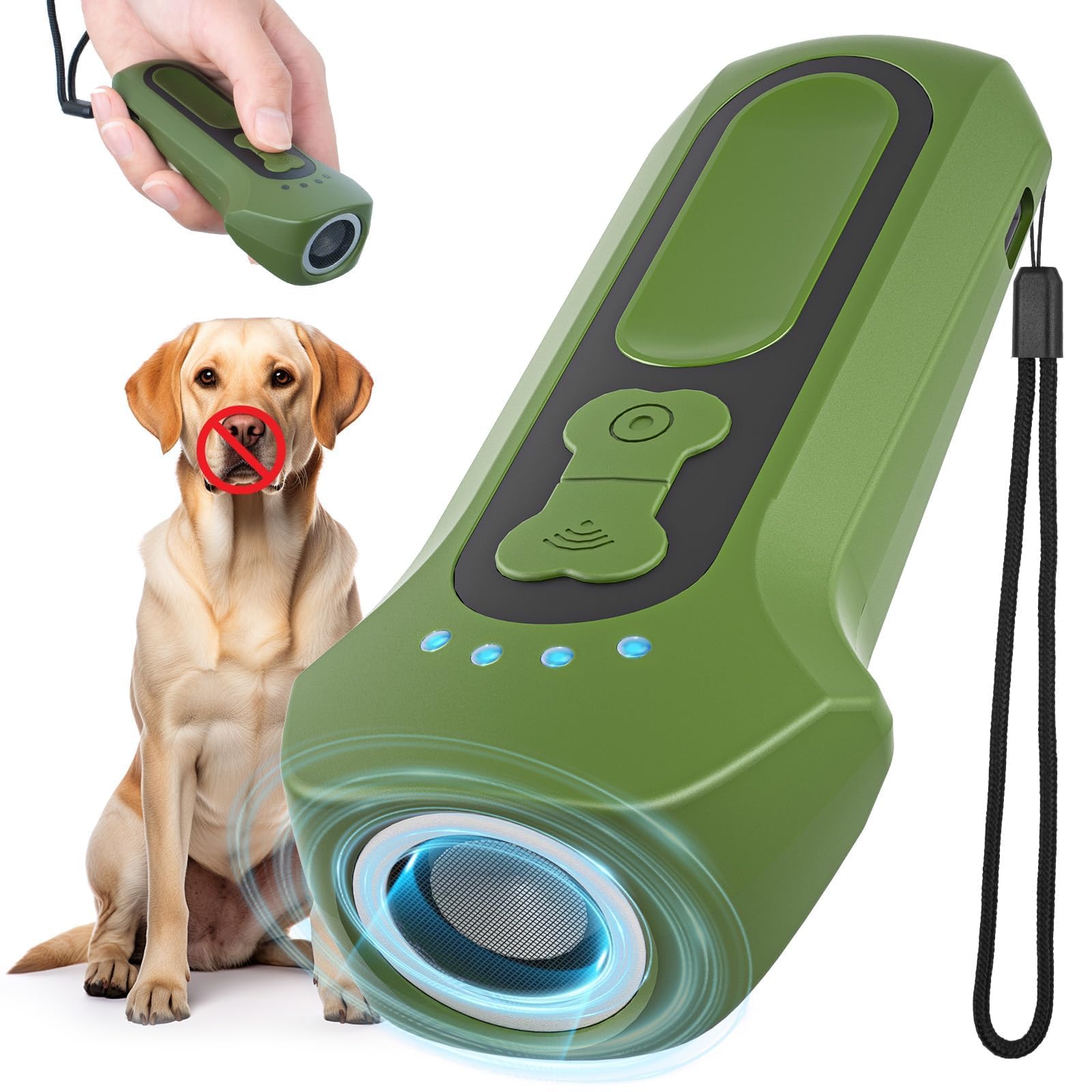 Holercoco Anti Bell Gerät Hunde, Antibell Ultraschall Gerät, Tragbares Stopp-Bell-Gerät für Hunde, Sicher und Human, 65 Fuß Reichweite, Bellkontrolle für Innen/außen