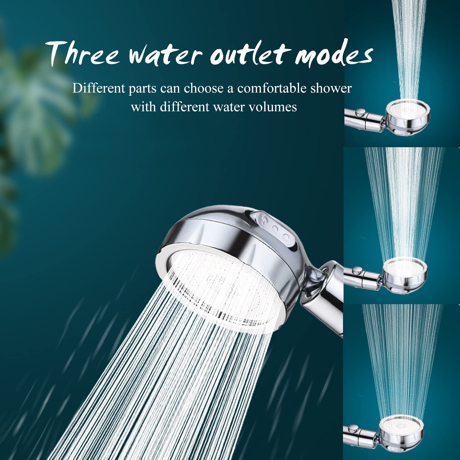 Soffione Doccia Krobec 130mm Con 3 Modalità - Cromato E Autopulente | Massaggio Spa A Casa