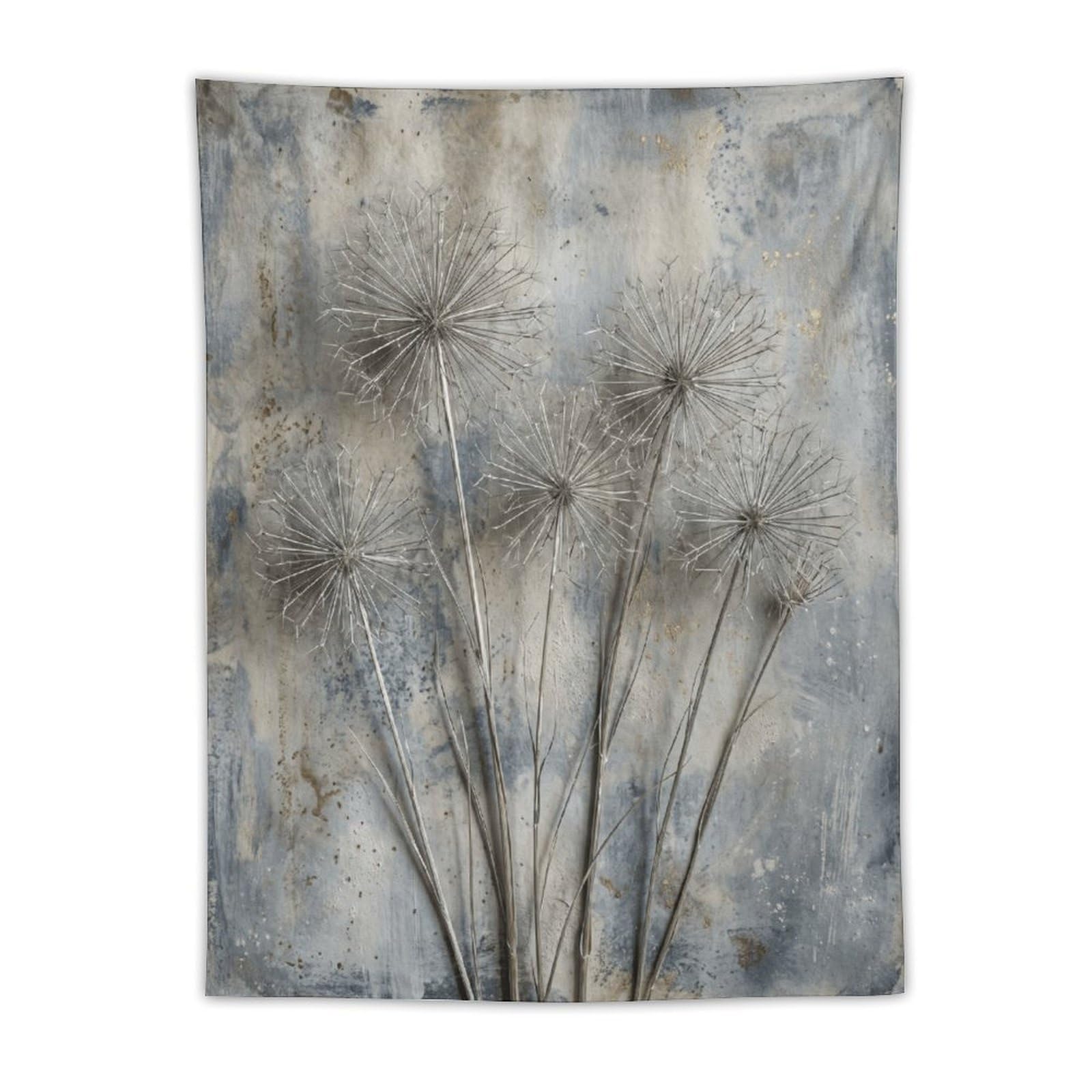 H3B8U2Y5 Dandelion Seed Heads Wall Tapestry, Soft Blue Texture
