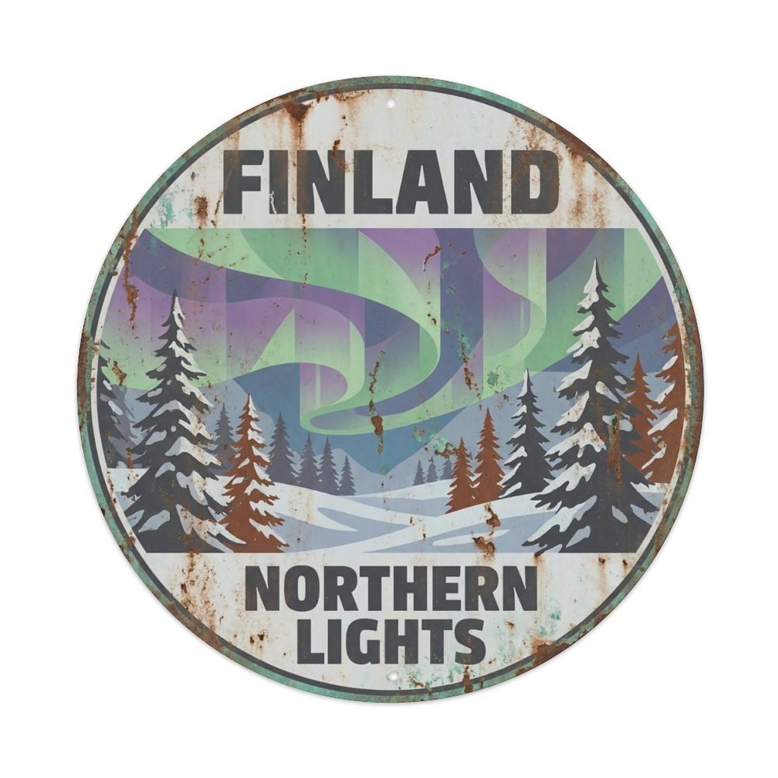 Vintage Travel Finland Majestic Metal Tin Sign