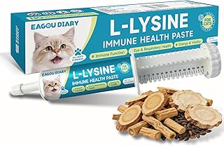 L-Lysin für Katzen Kätzchen – Lysin Katze, Kätzchen Immunsystem, Linderung von Niesen Allergien, Laufender Nase, Tränenden Augen, Taurin, Omega3, Vitamine