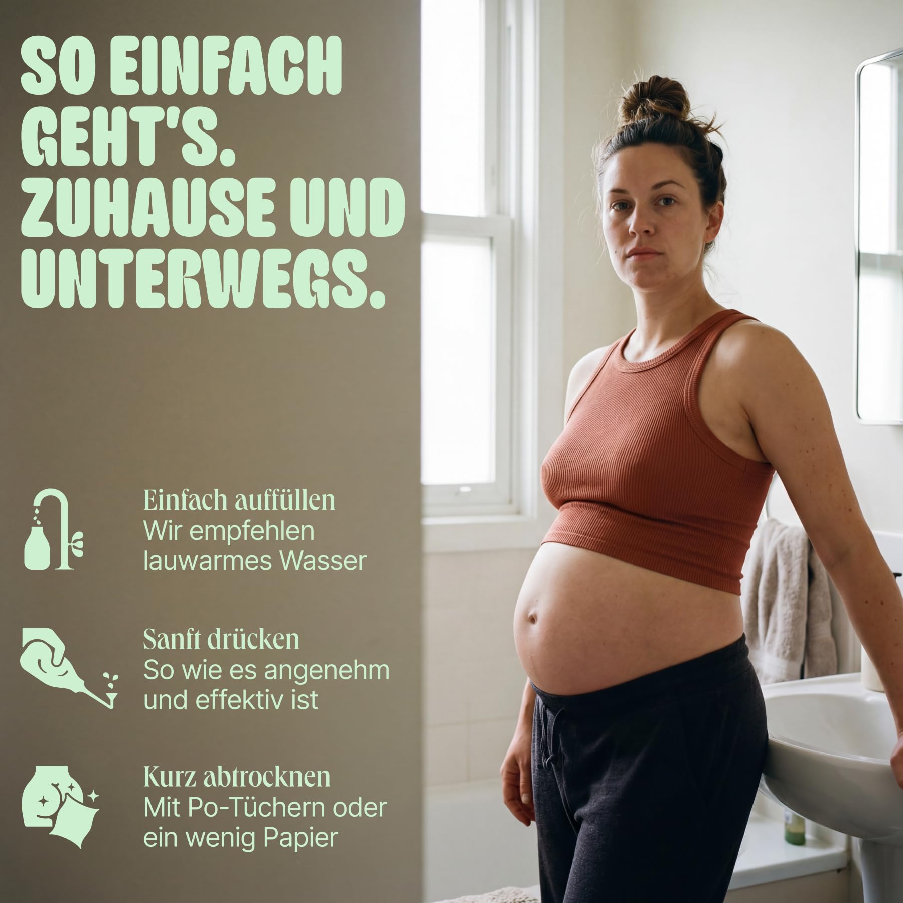 Podusche & Intimdusche 3.0 – Ersetzt Feuchttücher & Toilettenpapier, Neuer Duschkopf, Tragbares Reisebidet mit Tasche, BPA-frei