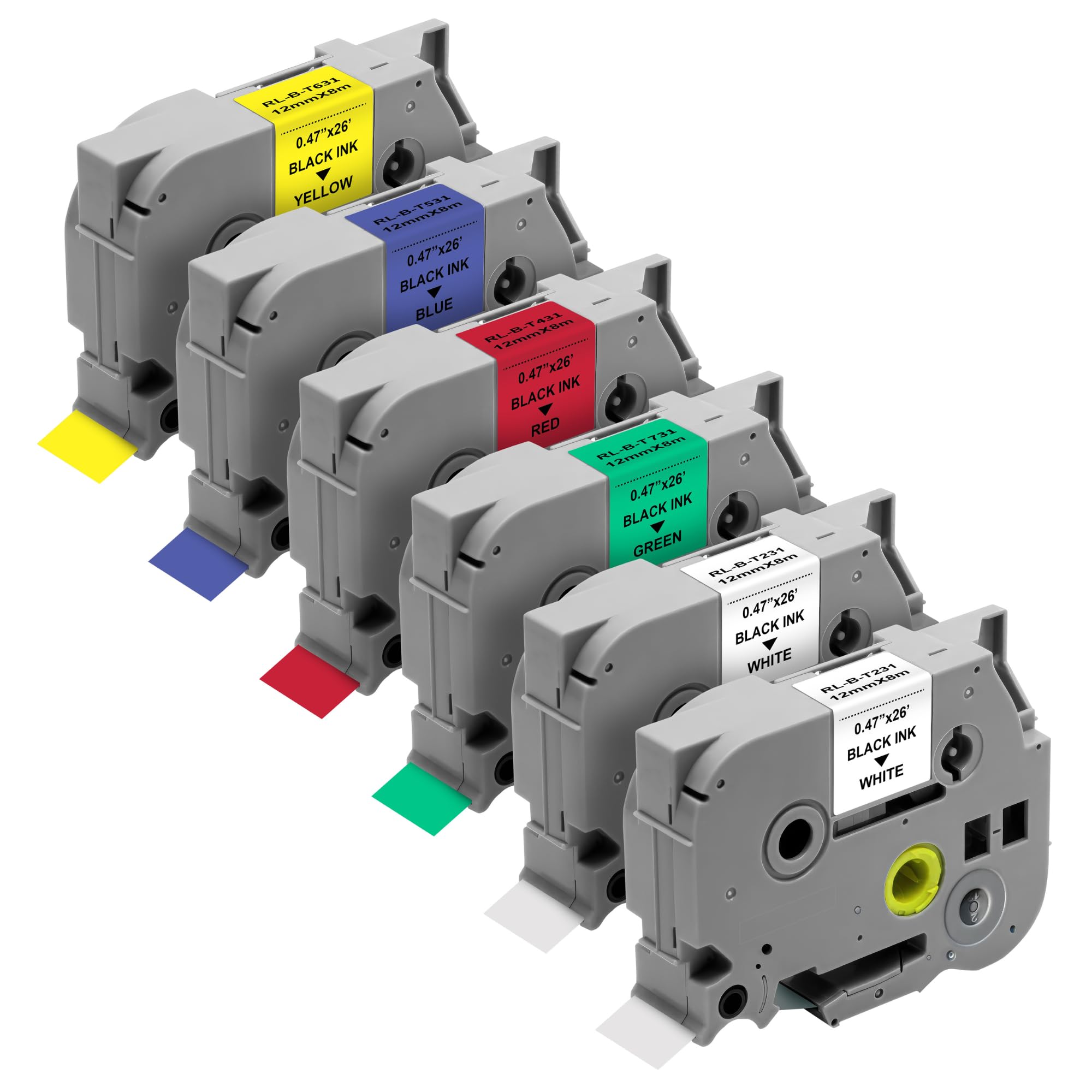 5x Schriftband Für Brother P-Touch H100 H105 H200 H300 H500 H110 TZE