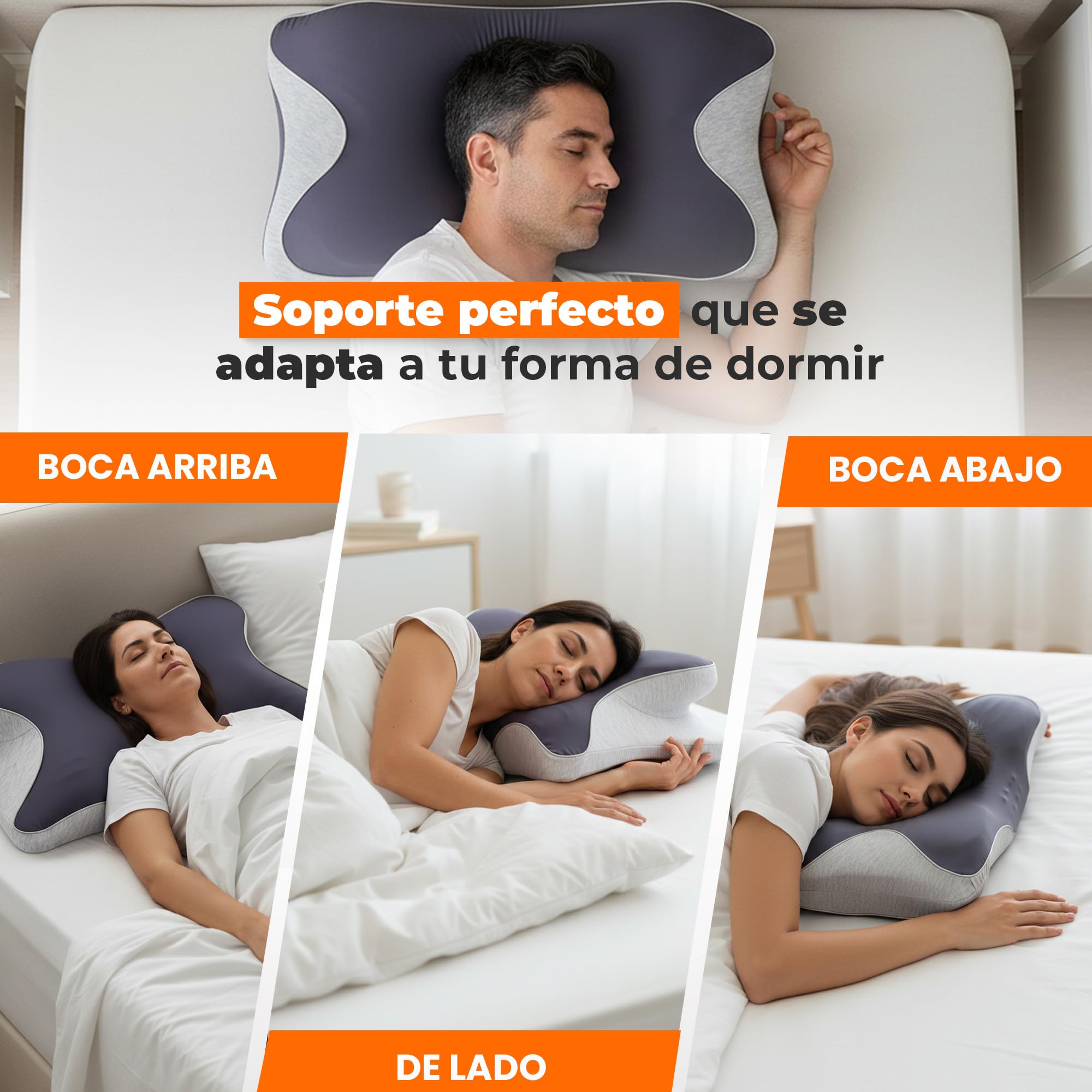 AN-TEAM® Almohada Cervicales y Cuello, Incluye Funda Adicional de Regalo