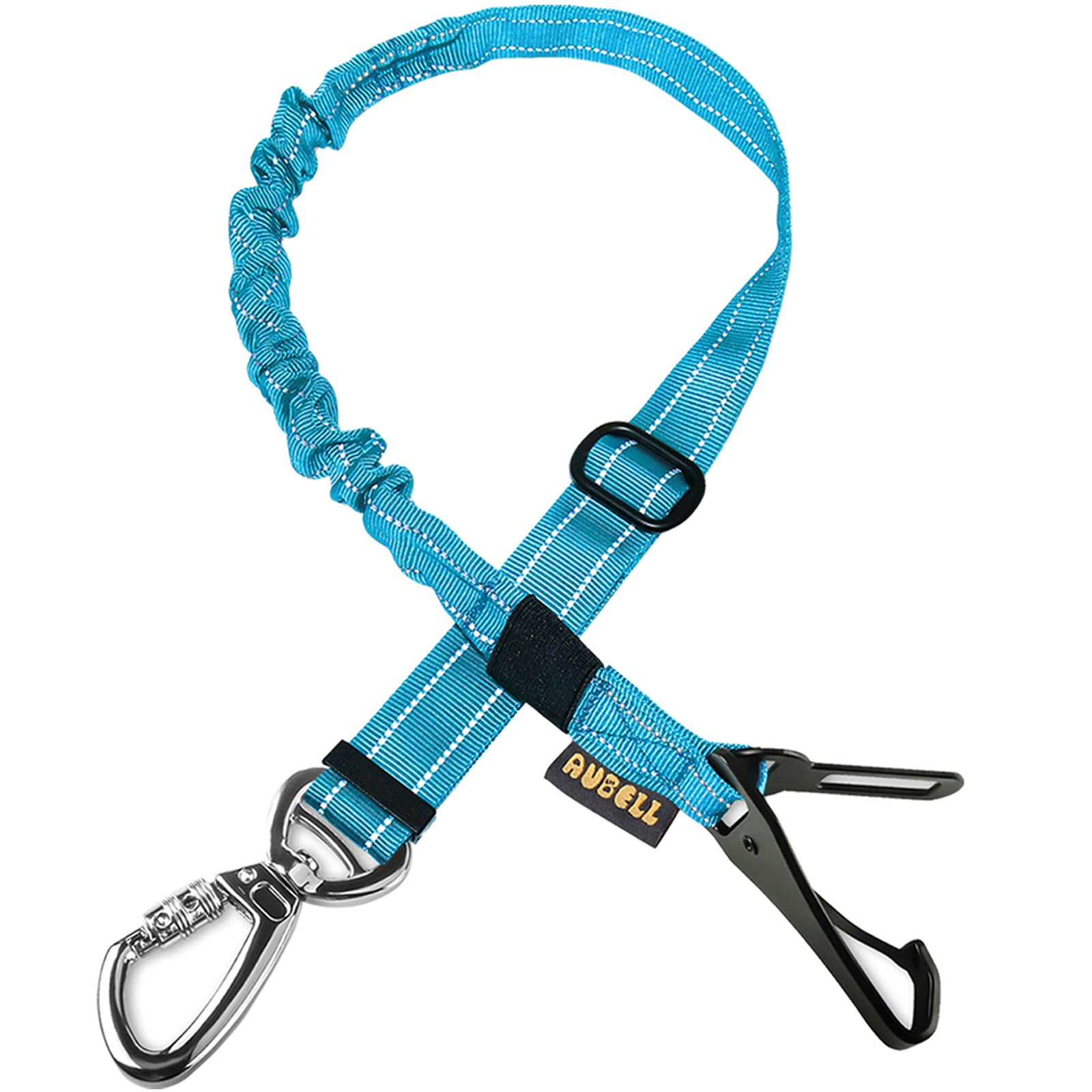 AUBELL Dog Seat Belt for Car,Updated 3-in-1 Bungee Dog Car Harness,Blue