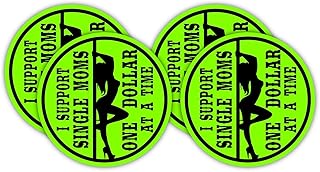 I Support Single Moms Hard Hat Stickers | Motorcycle Welding Helmet Decals Funny Labels Badges Toolbox Laborer Construction Trucker Foreman Plumber Scaffold Stripper Pole Dancer Sexy Babe Girl