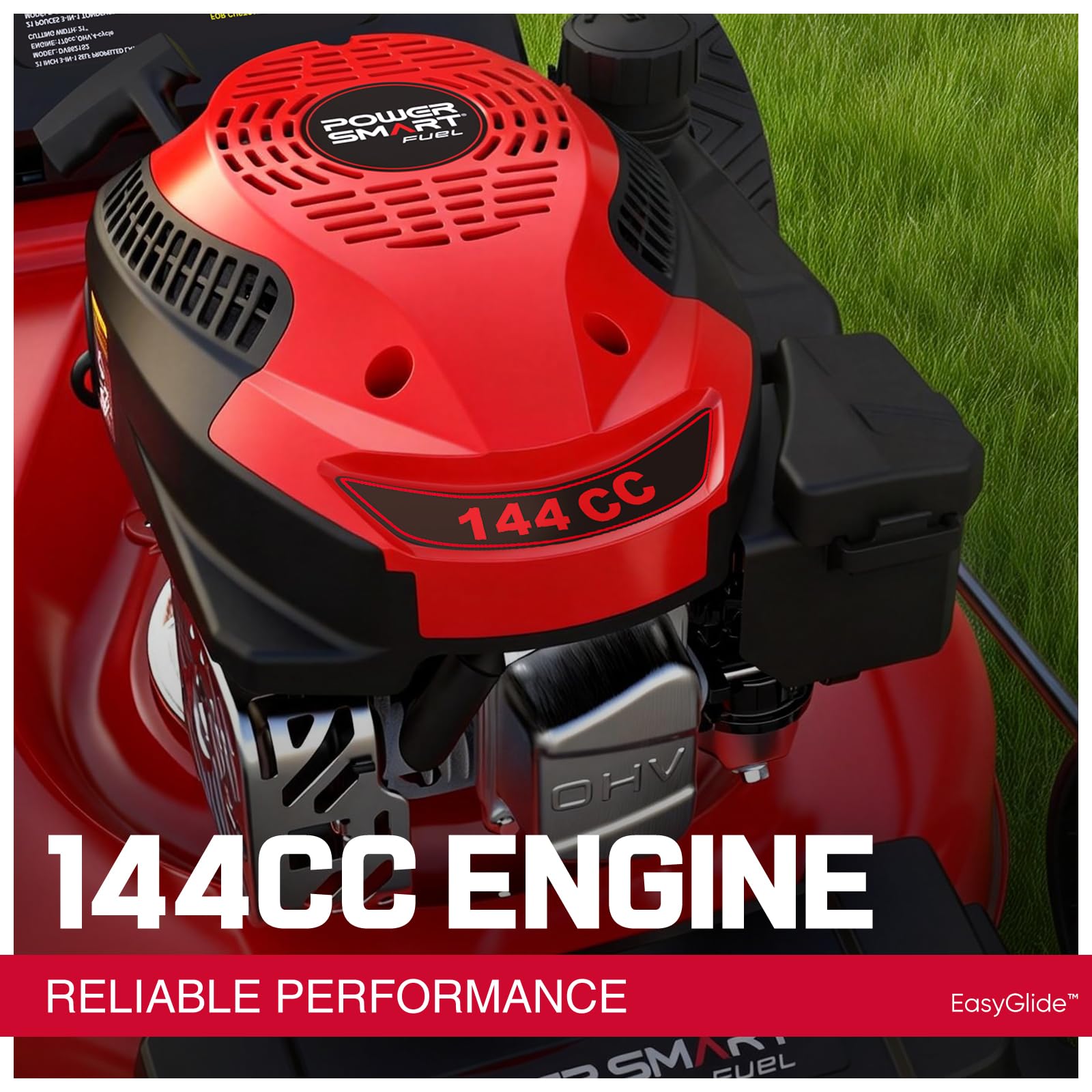 PowerSmart EasyCut 18-Inch Gas Lawn Mower, 144cc 4-Cycle Engine, Walk-Behind Push Lawn Mower, Side Discharge, 5-Position Height Adjustment, Ideal for Small Yards thumbnail 13