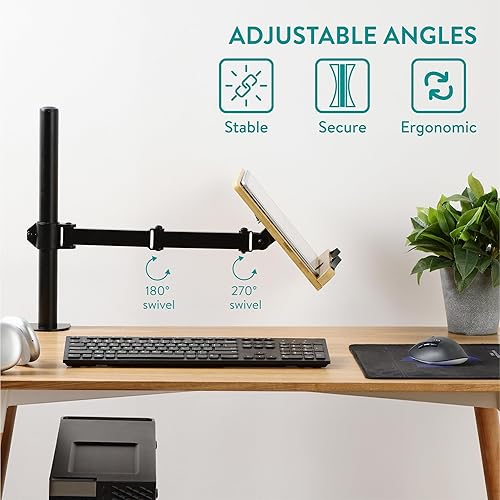 Miniatura 3 de Navaris Soportes para libros con abrazadera - Soporte para libros para lectura - Soporte para libros de bambú - Funciona para música, lectores