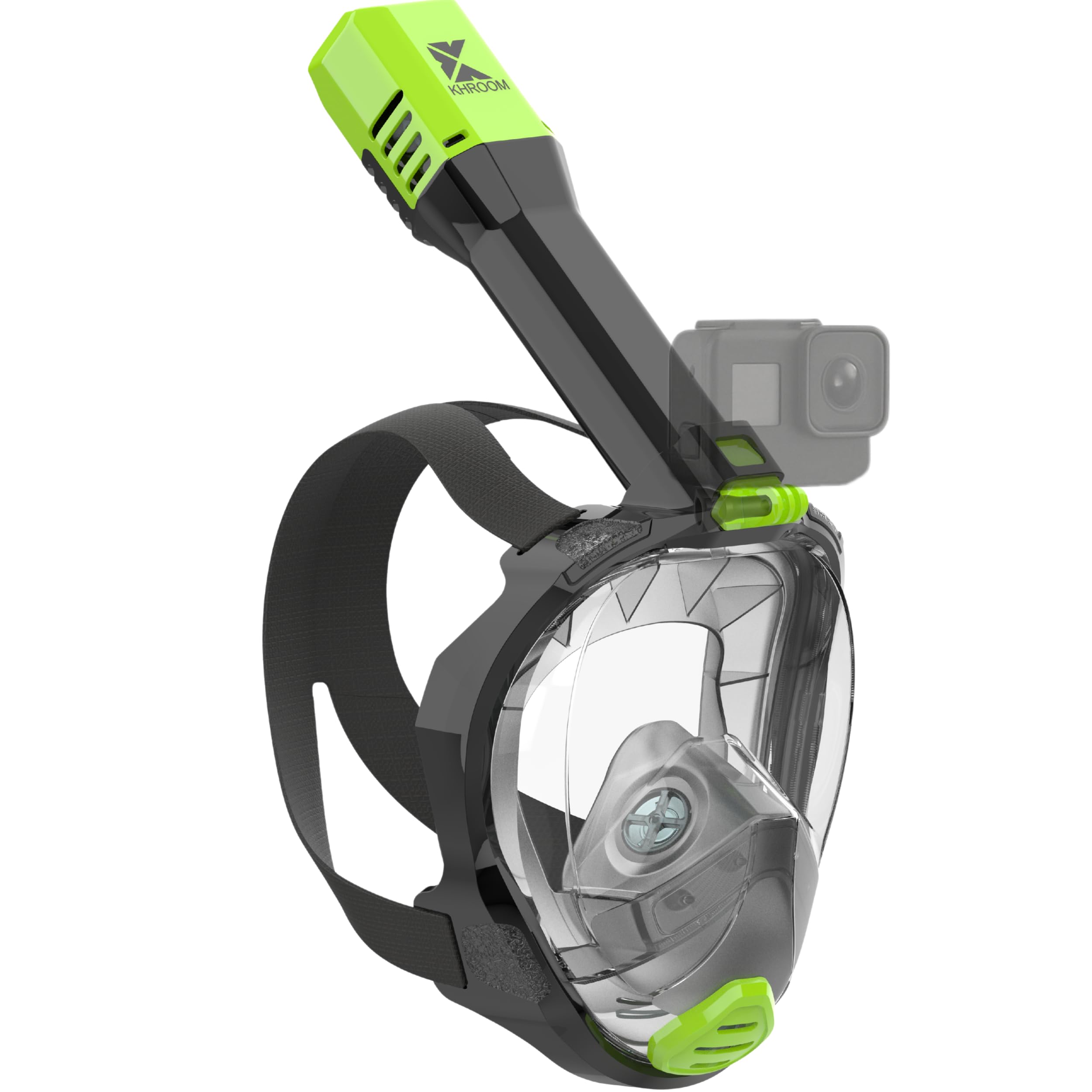 Khroom Schnorchelmaske Erwachsene Vollmaske | Unsere Beste CO2 sichere Tauchermaske Seaview Pro zum Schnorcheln | Tauchmaske Vollgesichtsmaske | Fullface Tauchermaske (S/M Grün)
