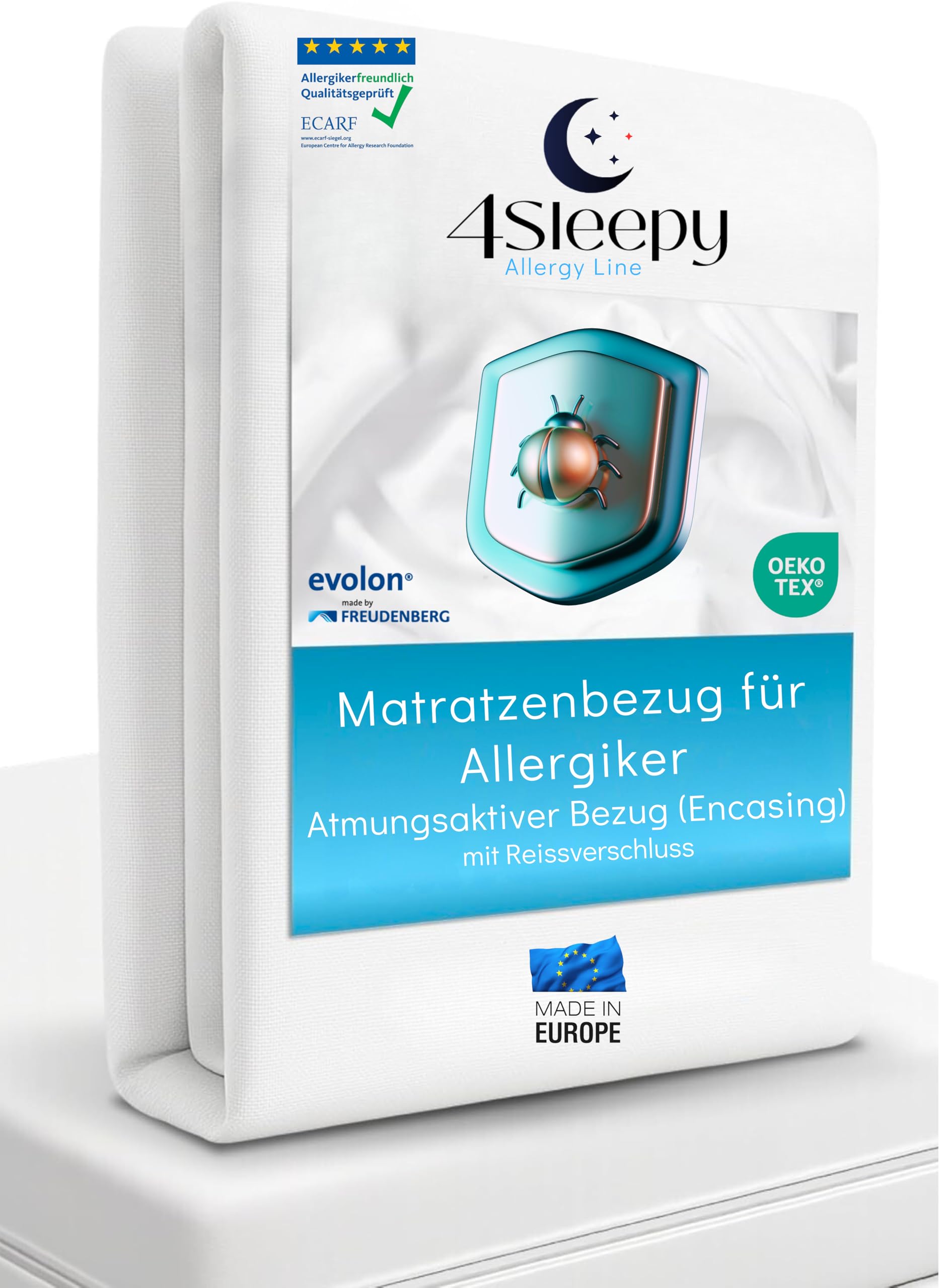 Matratzenbezug für Allergiker - Milbenbezug Matratze 90x200x28 - waschbarer Matratzenschutz - Anti Milben Encasing, bis 28cm Höhe [90x200x(25-28)]
