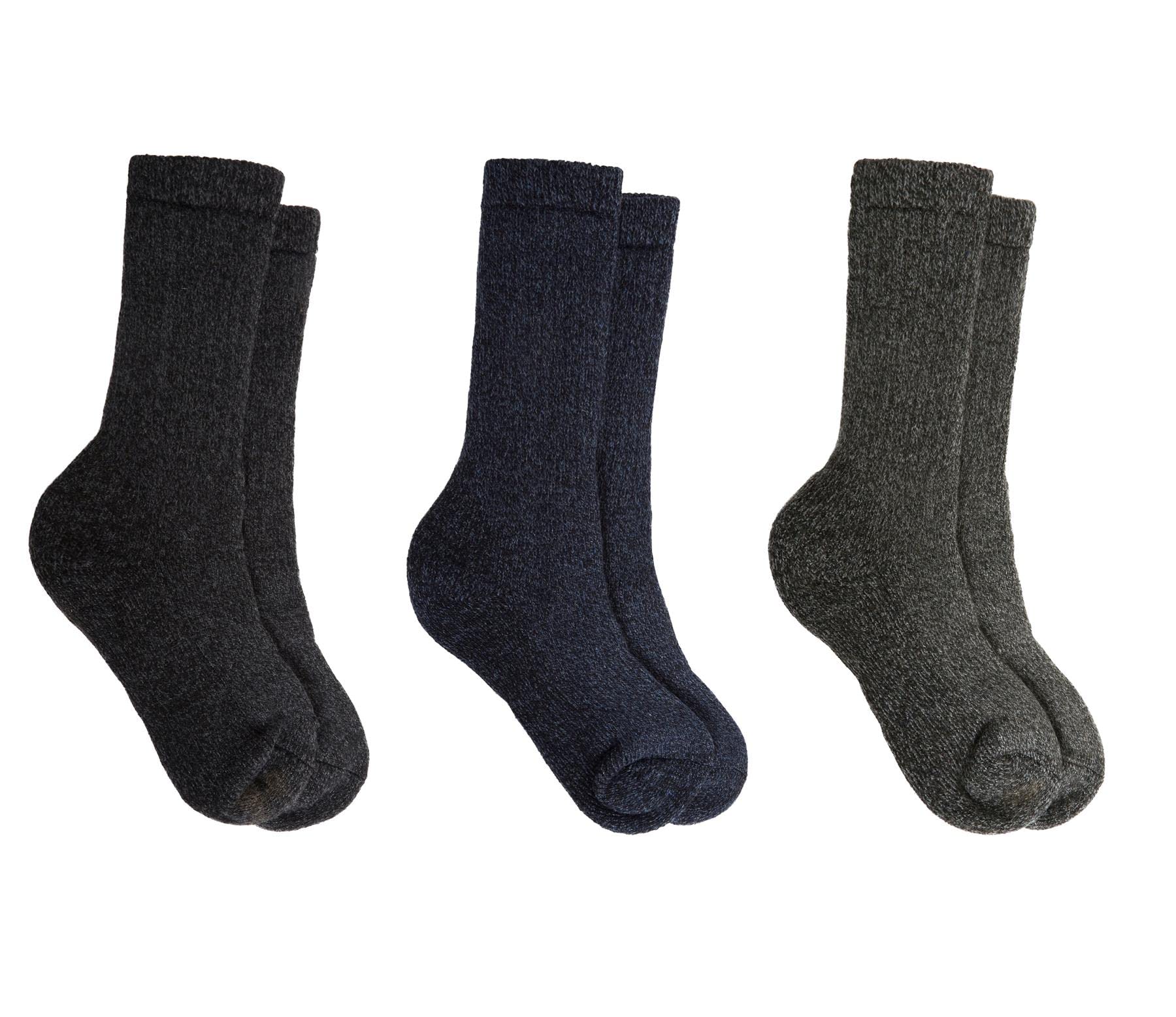 Sock Stack 3 Pairs Of Men's Boot Socks Merino Wool Thick Heavy Duty Walking Hiking Thermal Work Sock Outdoor, Hike