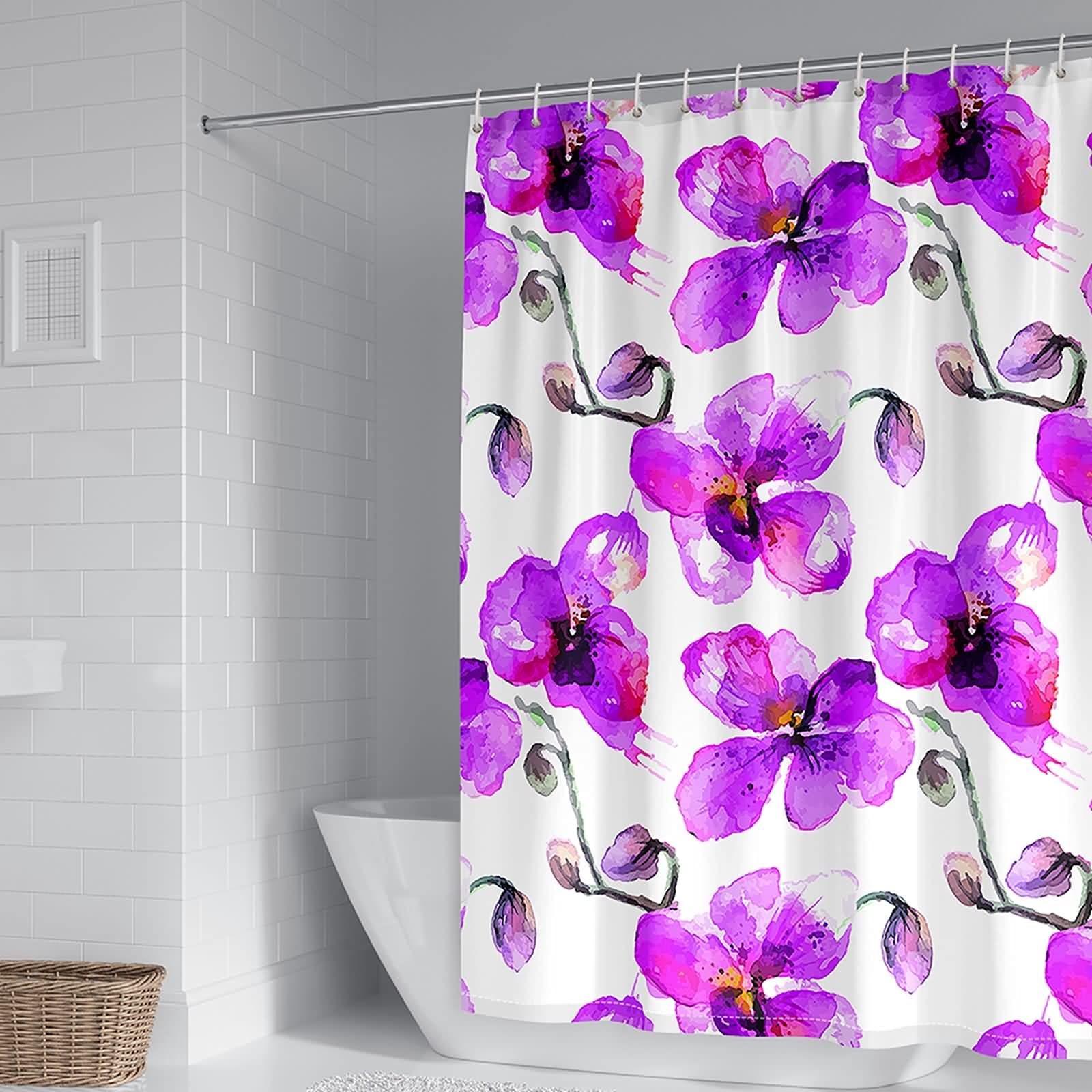 Rideau de douche 180x180cm polyester violet de qualité