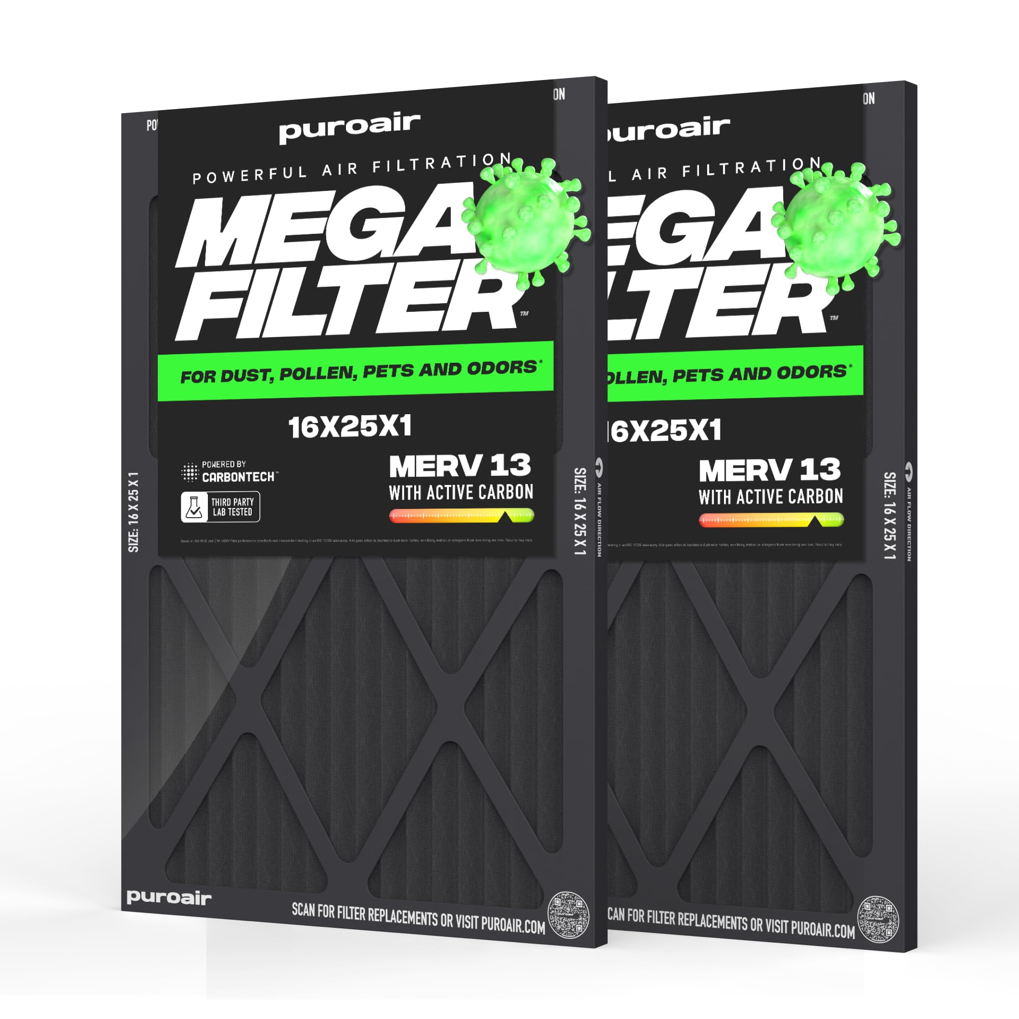 PuroAir MegaFilter 16x25x1 MERV 13