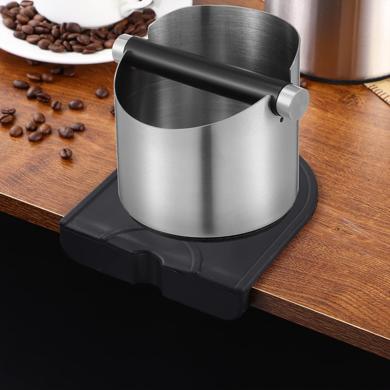 Alipis Set Raccoglifondi Per Caffè – Secchio In Acciaio Inox Con Battipanni In Silicone E Spazzola, Per Macchina Espresso, Casa O Bar - 3