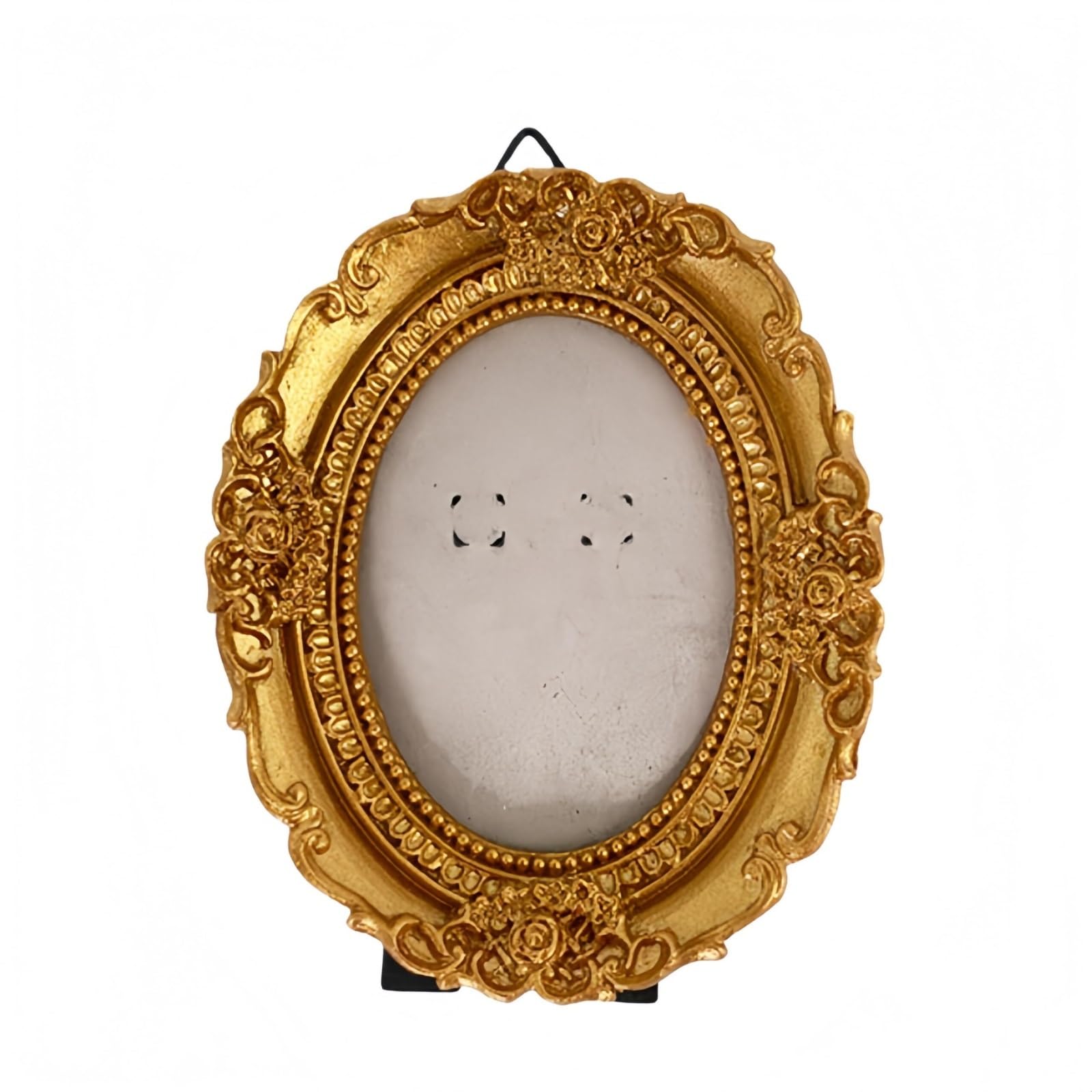 Uway Gold Oval Nostalgic Creative Golden Photo Frame With A Stand Oval Resin For Wall Or Tabletop Photos For Home Decor(Gold Oval)