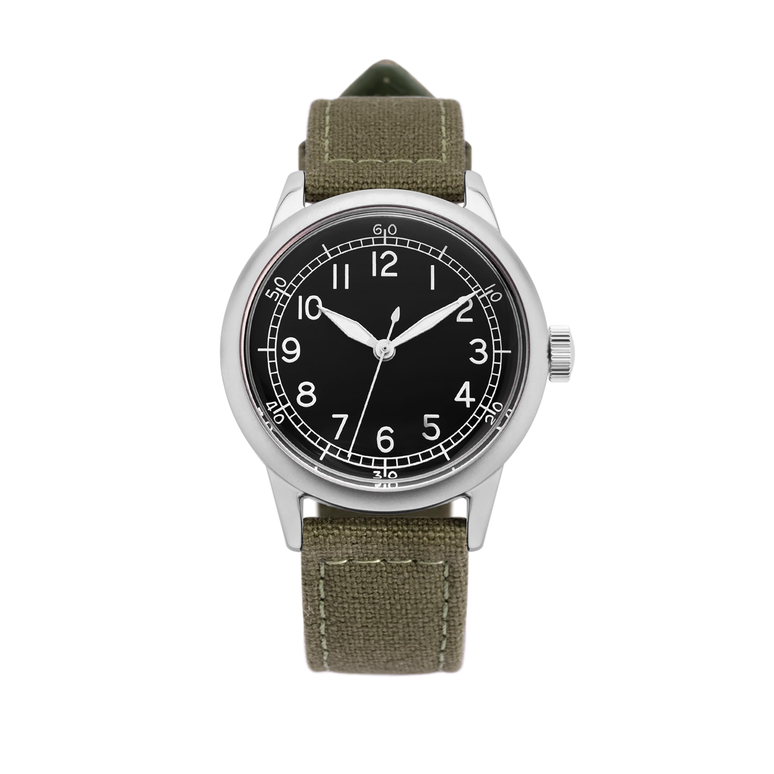 PRAESIDUS A-11 Spec 2 Military Watch for Men – WW2 A-11 Field Watch, Ameriquartz Men’s Military Watch, Assembled in The USA, Vintage Military Design, 32mm / 40mm Case