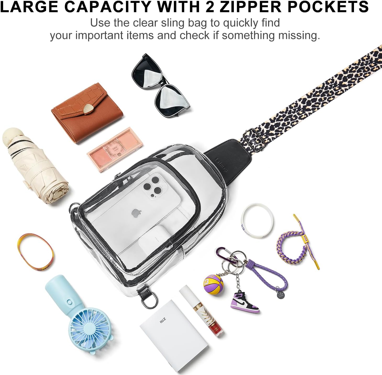 Clear Bag for Stadium Events, Clear Purse for Women Stadium Crossbody Bag, Transparent Bag for Concerts Sports - Image 4