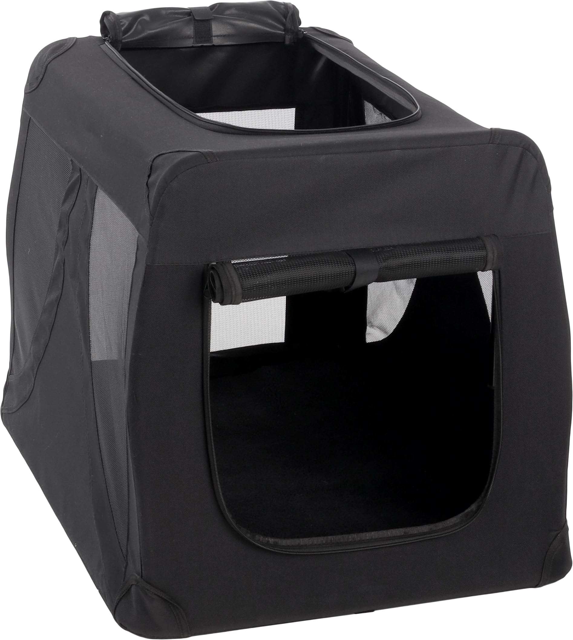 Flamingo Cage de Transport - Premium qualité Chien - Gepetto Noir 50x71x52cm - Facile à Assembler et avec Fond Amovible - Lavable - Légère avec Un Cadre renforcé et Pliable